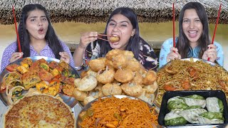 Chopsticks Street Food Challenge  Golgappa Momos Tandoori Platter Spicy Chowmein Pizza Noodles [upl. by Semreh]