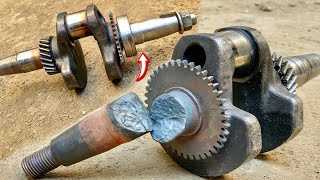 A Broken Crankshaft of The Generator Engine That The Mechanic Attached to The ChallengeMust watch [upl. by Ecnal12]