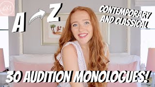 30 AUDITION MONOLOGUE IDEAS WHAT MONOLOGUES TO DO FOR DRAMA SCHOOL AUDITIONS  Lucy StewartAdams [upl. by Analak266]