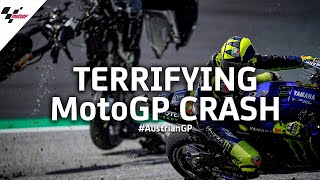 Terrifying MotoGP™ crash from every angle  AustrianGP 2020 [upl. by Arlen66]