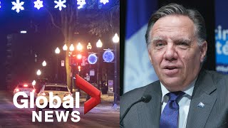 Coronavirus Quebec premier defends curfews impact in bringing pandemic under control  FULL [upl. by Yeblehs]