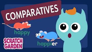 Comparatives  Monsters Learn English  Scratch Garden [upl. by Helbonna]