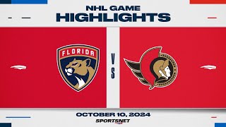 NHL Highlights  Panthers vs Senators  October 10 2024 [upl. by Nylimaj251]