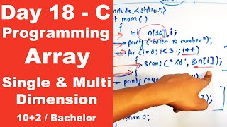 Array in C  Single and Multi Dimension with program example  Day 18  Readersnepal [upl. by Jeffery]