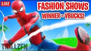 REAL FORTNITE FASHION SHOW amp HIDE amp SEEK LIVE 1 WIN  2500 VBUCKS CUSTOM MATCHMAKING fashionshow [upl. by Bertrando]