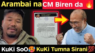 Arambai na CM Biren da 🔥💯 Kuki SoO Loire kuki Tumna Sirani 🥳 [upl. by Imyaj]