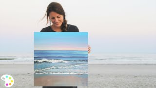 How to Paint in Acrylics  Ocean Painting Tutorial [upl. by Northway133]