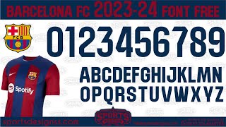 FC Barcelona 2024 Football Font Free Download by Sports Designss  Football 2024 Font Free Download [upl. by Sprague]