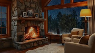 Heavy rain amp fireplace sounds for sleeping and relaxation deep sleep  rain sounds for sleeping calm [upl. by Aurlie125]