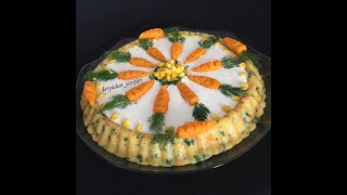 Patates salatası tarifi  Tart kek kalıbında yapılışı [upl. by Naicul]