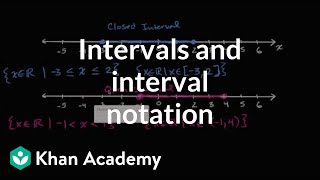 Intervals and interval notation  Functions  Algebra I  Khan Academy [upl. by Introk374]