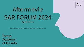 SAR FORUM 2024 aftermovie Fontys Academy of the Arts [upl. by Fairleigh]