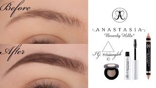 natural looking eyebrow tutorial using Anastasia Beverly Hills products [upl. by Annawik]