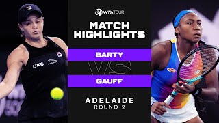 Ashleigh Barty vs Coco Gauff  2022 Adelaide 500 Round 2  WTA Match Highlights [upl. by Elleraj257]