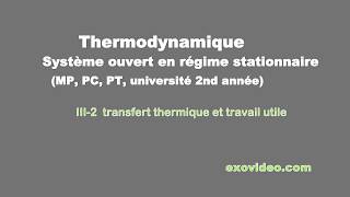 système thermo ouvert  III2 travail utile transfert thermique [upl. by Lemon]