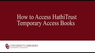 How to Access HathiTrust [upl. by Ruhtracam]