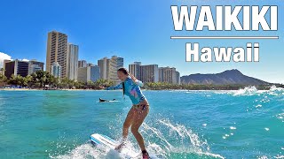 SURFING HAWAII  Waikiki Beach POV Surf with a Gopro [upl. by Ayrolg968]