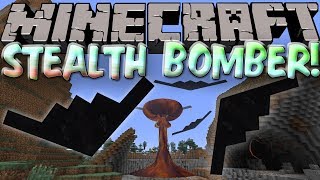 Minecraft Mods STEALTH BOMBER PLANE DROPS NUKES [upl. by Alfonse]