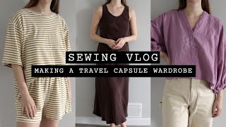 SEWING VLOG  Making a summer travel capsule wardrobe [upl. by Ladnyk]