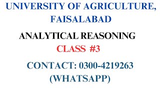 UAF MPhil amp PhD Test Preparation Class 3  UAF Postgraduate Admissions  Analytical reasoning [upl. by Julina242]