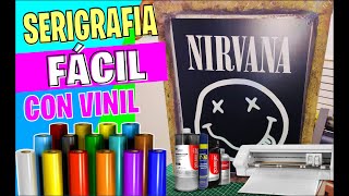 Serigrafía Fácil con vinil adhesivo Easy Printing whit stencil [upl. by Zennas426]