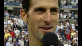 federer vs djokovic US Open 2010 semi finaldjokovic speech and match point [upl. by Bekah]