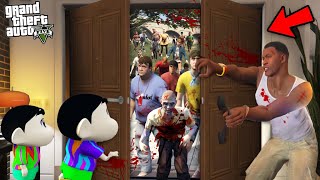 Franklin amp Shinchan Stop Zombies From Entering Their House in GTA 5 [upl. by Penni]