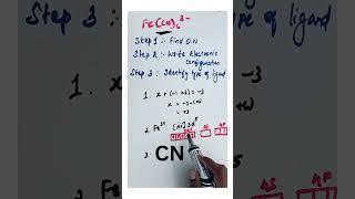 FeCN6 3  Paramagnetic  Magnetic property of coordination complex  shorts [upl. by Acinok]