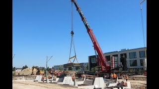 Brückenelemente für die Bahnunterführung in MeerbuschOsterath eingebaut [upl. by Wylen]