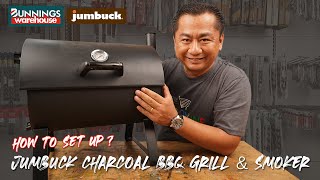 How to set up Jumbuck Gens10 Charcoal BBQ Grill amp Smoker  Bunnings Warehouse [upl. by Anirbus580]