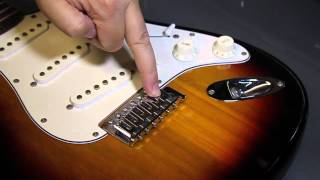 Easy tutorial How to replace a broken string on your Fender Stratocaster style electric guitar [upl. by Mar119]