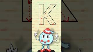 How to write Letter K I Letter Tracing alphabet K for Kids I Cartoon animation kidslearning kids [upl. by Eadahc]