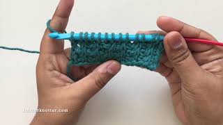 Tunisian Crochet Tutorial  Backward Slant Combination  Right handed [upl. by Rabi]