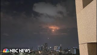 Video shows Iron Dome deflecting rockets in Tel Aviv [upl. by Giffard432]