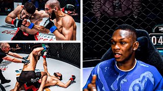 Israel Adesanya Reacts To Khamzat Chimaevs Hardest Fight Outside UFC [upl. by Akla860]