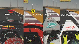 Which car would be the fastest in Qatar  RB20 vs SF71H vs W04 vs BGP01  Assetto Corsa Concept [upl. by Hailey]