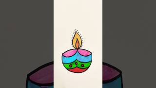 Happy diwali drawing  Diya drawing shortsfeed [upl. by Avehstab735]