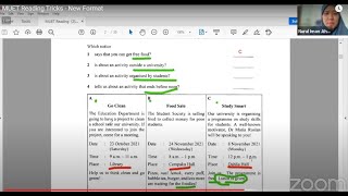 MUET Reading Tricks from the past paper Session 1 2021 [upl. by O'Grady]