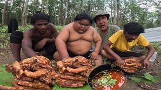 Sungur ko Karang Pakeyera Majale Khayeo Jungle ma Pork Meat Ribs Cooked By Ex Romeo Daju and Eating [upl. by Eisseb]