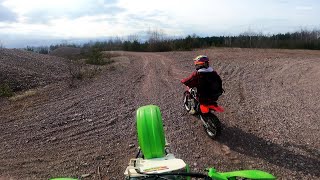 Kawasaki KX80 2Stroke amp Honda CR85 2Stroke  Spring Trails Riding  GoPro  Raw Sound Prt2 [upl. by Alenson]