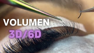 💜 Extensiones de pestañas Volumen Ruso 3D  6D ► Trabajo en CAPAS con abanicos PREARMADOS [upl. by Alpert]