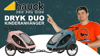 HAUCK DRYK DUO  Der Kinderanhänger für 2 Kids vorgestellt  Fahrradanhänger Vorstellung Funktionen [upl. by Cutter]