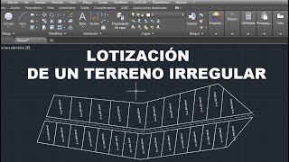 AUTOCAD  LOTIFICACION CON CIVILCAD DIVIDIR TERRENO EN PARTES IGUALES [upl. by Claire90]