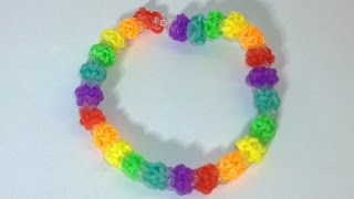 Rainbow Loom Gumdrop Bracelet Loom Bands Bubble Gum Drops Bracelet With Two Forks DIY [upl. by Major463]