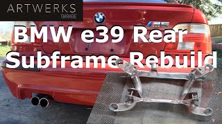 How to BMW e39 M5 Rear Subframe removal and the installation of all new Poly bushings And some FUN [upl. by Laforge]