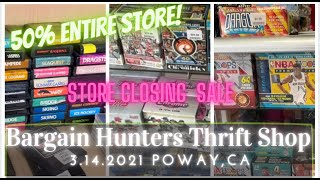 Bargain Hunters Thrift Store Vlog Poway CA  50 Off ALL Items Store Closing in April  San Diego [upl. by Easter]