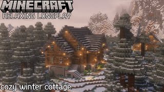 Snowfall Winter Cottage  Snowy Taiga  Minecraft Relaxing Longplay No Commentary 1201 [upl. by Chilt470]