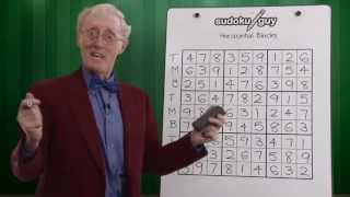 Lesson 1 Learn sudoku How to solve sudoku for beginners Horizontal blocks using TMB [upl. by Assena59]