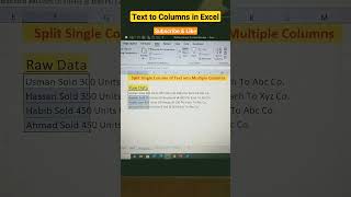 Excel Magic Splitting Text into Multiple Columns shorts ytshorts exceltricks exceltips [upl. by Granville855]