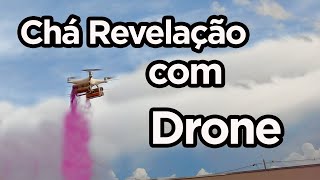 Cha revelação emocionante com drone e fumaça colorida [upl. by Ynatterb]